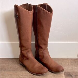Frye Melissa Button Knee-High Leather Boots 8M